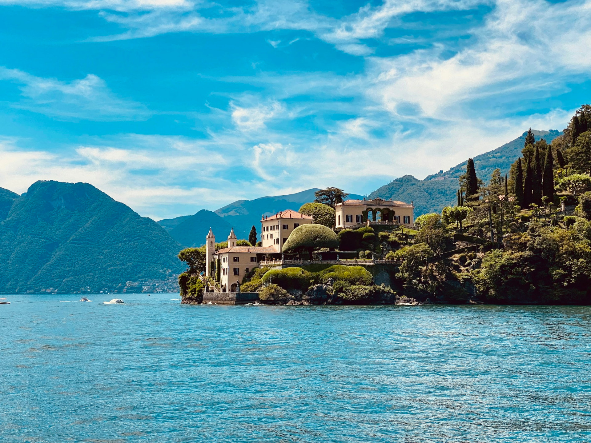 Villa del Balbianello sobre el Lago di Como, Italia